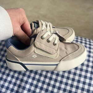NWT Sperry Kids Tan Canvas Sneakers w/Velcro